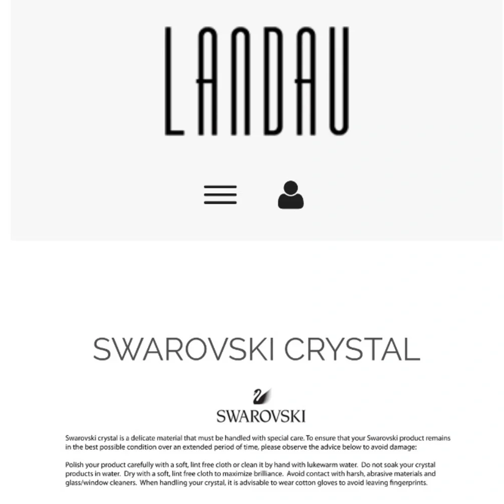 Authentic Landau Swarovski Crystal Silver Necklace